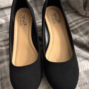 Black Wedge Shoes with Minimalist Design